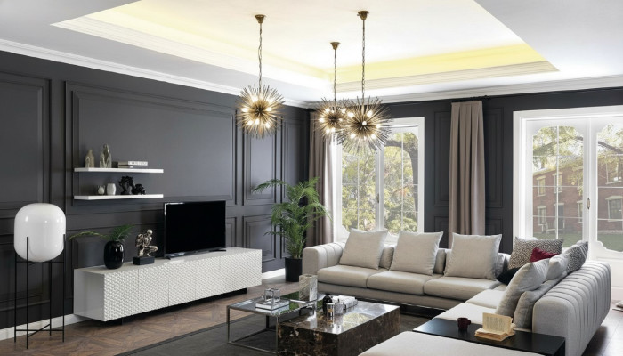 Wohnlandschaft Ecksofa L Form tv Ständer 3x Couchtisch Couch Polster Möbel