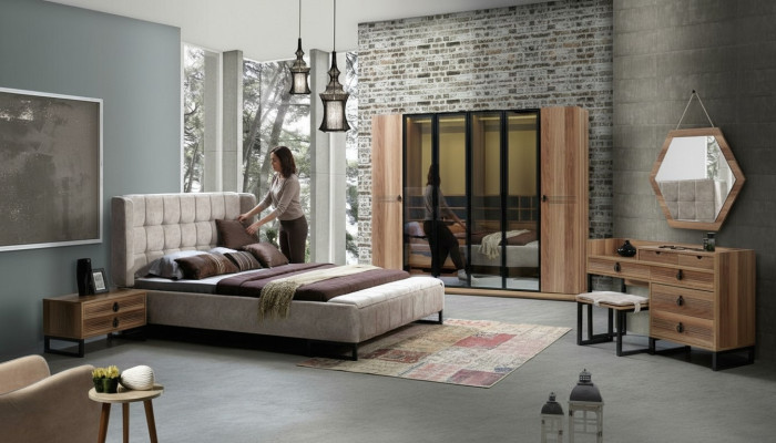 Elegantes Schlafzimmermöbel-Set im minimalistischen italienischen Design