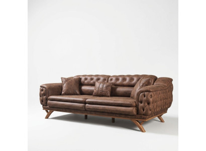 Sofa 3 Sitzer Chesterfield Stoff Couch Polster Sofas Kunstleder Couchen
