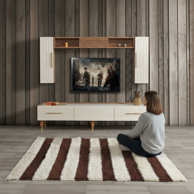 Wohnwand Wohnzimmer Moderner Stil luxuriöse Möbel Wohnwände Regal 3tlg