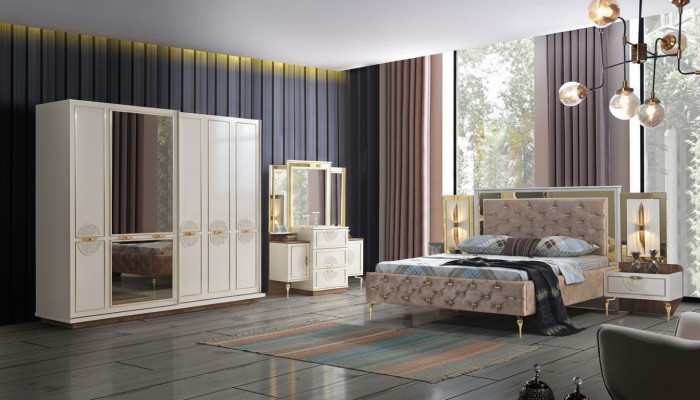 Elegantes Schlafzimmer-Set im luxuriösen Design mit prächtigen Mustern