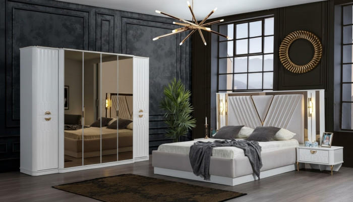 Modernes elegantes Schlafzimmermöbel-Set im luxuriösen Design und zeitgemäßem Stil