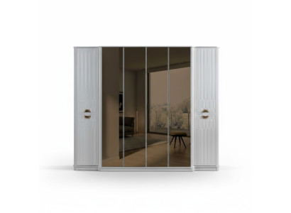 Schlafzimmer Möbel Holz Schrank Kleiderschrank Stil Modern Weiß Neu