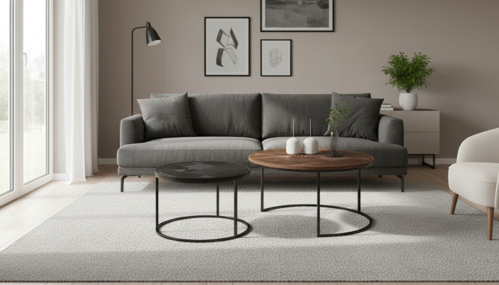Modern Tische Designer Luxus Beistelltisch Neu Couchtische Tisch 2 tlg. Braun