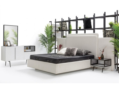 Schlafzimmer Bett 2x Nachttische Luxus Kommode Set Design Möbel 5tlg