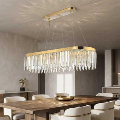 Kronleuchter Kristall Luxus Gold Pendel Hänge Lampe Leuchte Wohnzimmer