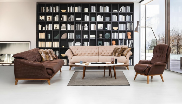 Sofa Couch Möbel Sofagarnitur Set Sitzgruppe 3+3+1 Couchen Sofas Stoff Textil