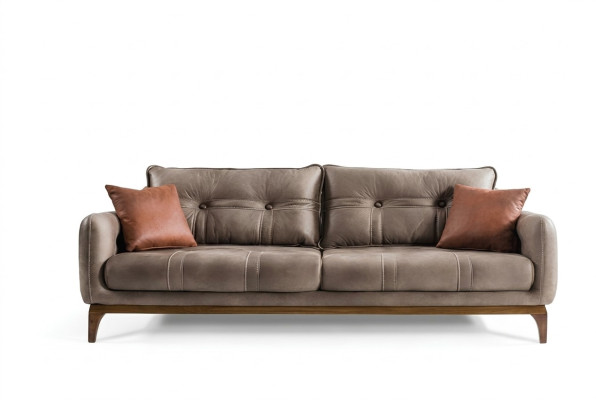 Sofas Couchen Dreisitzer Designer Couch Sofa Polster Möbel Braun Wohnen