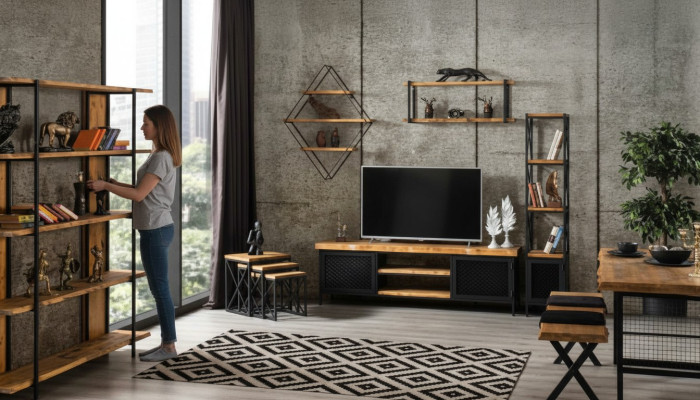 Esszimmer Garnitur Esstisch Regal Schrank rtv Wohnzimmer Set 5tlg.