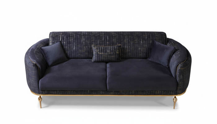 Luxus Sofa 3 Sitzer Wohnzimmer Blau Modernes Sofa Dreisitzer Möbel