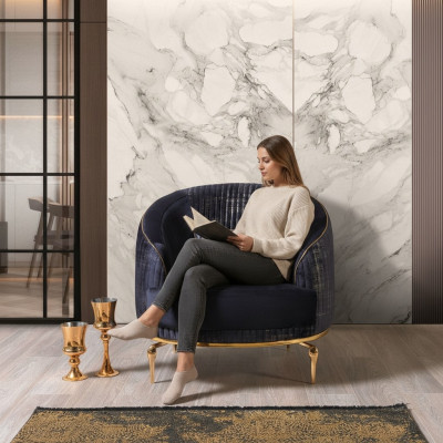 Luxus Blau Sessel Wohnzimmer Moderner Einsitzer Sessel Relax Club Möbel