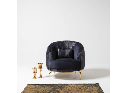 Luxus Blau Sessel Wohnzimmer Moderner Einsitzer Sessel Relax Club Möbel