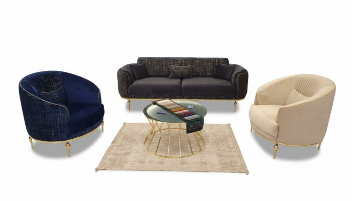 Luxus Sofagarnitur 311 Sitz Sofa Couch Set Wohnzimmer Garnitur 3tlg.