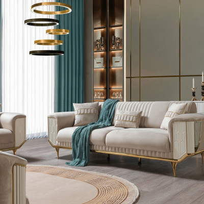 Luxus 3 Sitzer Sofa Wohnzimmer Blau Sofas Design Modern Couch Möbel