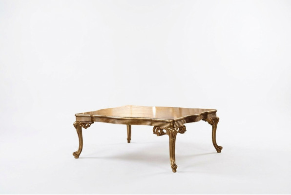 Barock Rokoko Gold Massivholz Couchtisch für das Wohnzimmer