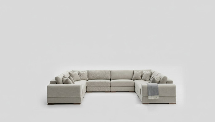 Sofa U Form Modern Design Luxus Wohnzimmer Big Grau Ecksofa Neu
