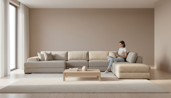 Ecksofa Wohnlandschaft Stoff Big Sofa Couch U Form Polstersofa 150x425x290