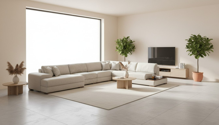 Sofa Couch Wohnzimmer Ecksofa Modern Design Möbel U-Form Stoffsofa