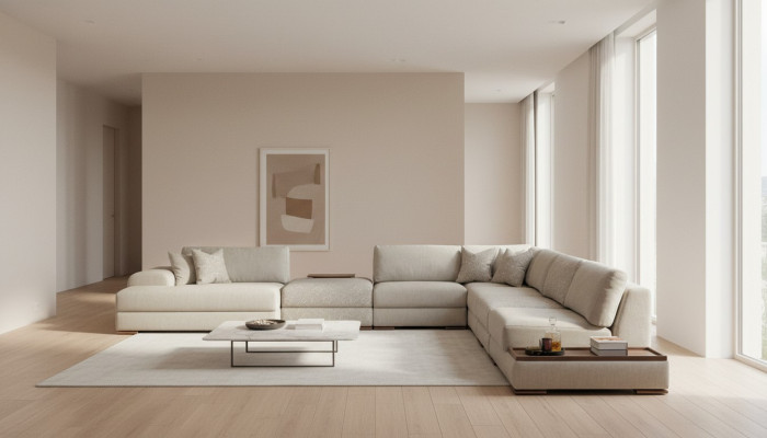 Ecksofa U-Form Möbel Wohnlandschaft Design Grau Polstersofa Eckgarnitur