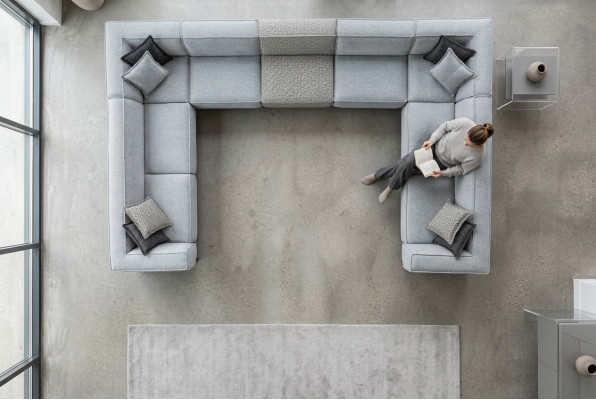 Ecksofa U Form Wohnzimmer Modern Design Big Grau Sofa Couch Neu