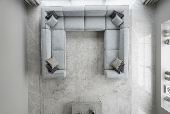 Wohnzimmer Ecksofa U Form Luxus Modern Design Grau Big Sofa Wohnlandschaft