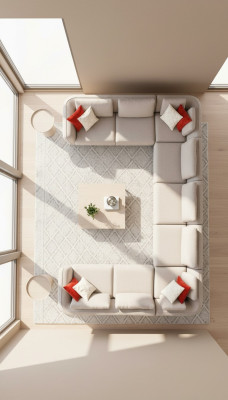 Sofa U- Form Wohnzimmer Ecksofa Beige Polstersofa Design Modern