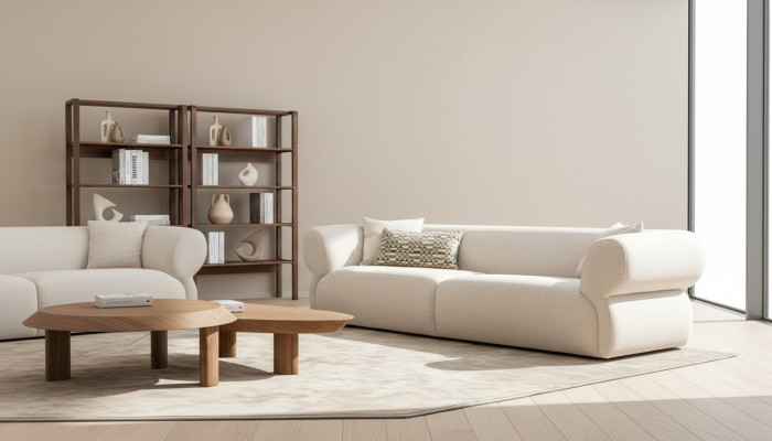 Modern Sofa 3 Sitzer Beige Dreisitzer big 250cm Sofas Couch Luxus Möbel Neu