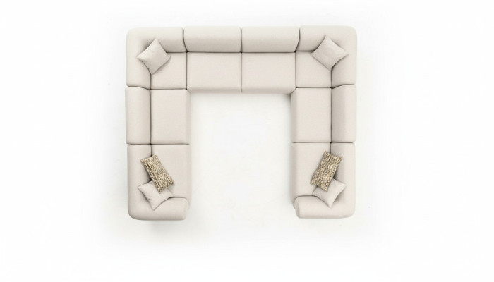 Ecksofa U-Form Wohnzimmer Luxus Stil Modern Design Sofa Couch Wohnlandschaft