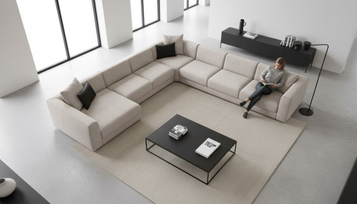 Luxus Ecksofa U-Form Wohnzimmerset Modern Wohnzimmer Polstersofa Neu