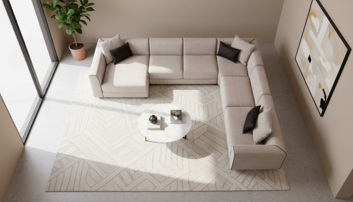Luxus Ecksofa U-Form Wohnzimmerset Modern Wohnzimmer Polstersofa Neu