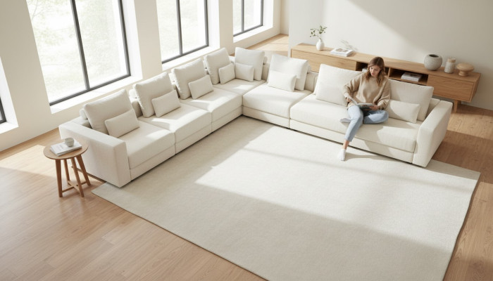 Weiße Sitzgarnitur Eckcouch Textil Sofas Wohnzimmer Eckgarnitur Modern