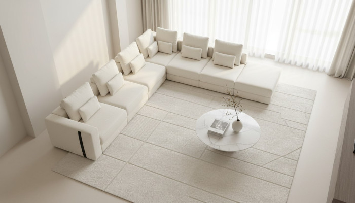 Weiße Wohnlandschaft Wohnzimmer L-Form Sofa Polster Designer Möbel Stil