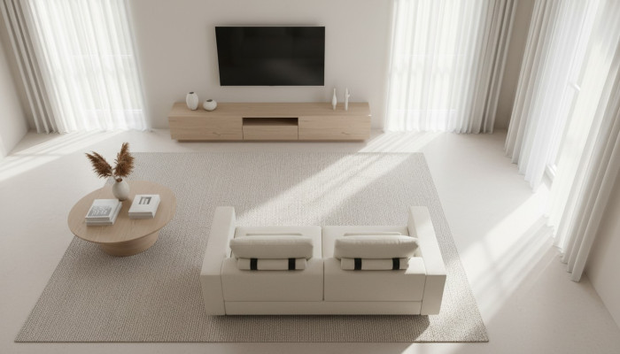 Weißes Polstersofa Moderne Couch Dreisitzer Textilöbel Holzgestell Neu