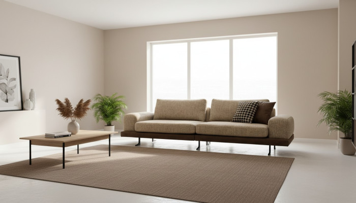 Beiges Sofa Luxus Dreisitzer Moderner Stil Wohnzimmer Couch Polstermöbel