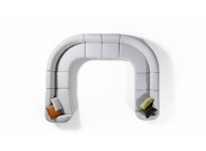 Sofa U-Form Luxus Wohnzimmer Design Modern Textil Wohnlandschaft Couch