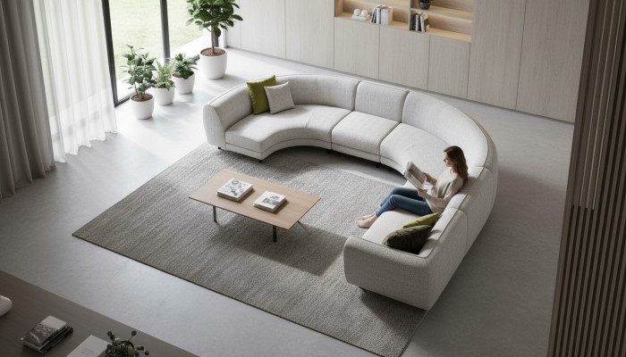 Halbrundes U-Form Sofa Ecksofa Wohnlandschaft Möbel Designer Eckcouchen
