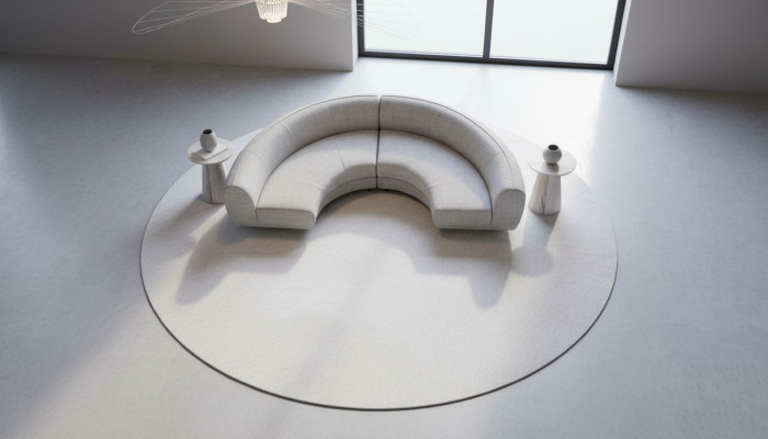 Halbrundes Polstersofa U-Form Couch Wohnzimmer Einrichtung Modern Sofa