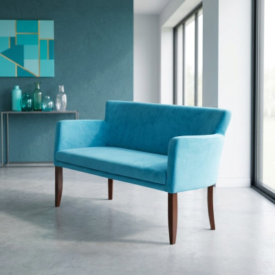 Blauer Textil Zweisitzer Arbeitszimmer Couch Moderne Büromöbel Office