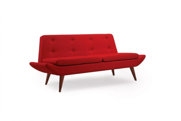 Roter Zweisitzer Arbeitszimmermöbel Designer Luxus Polstersofa Möbel
