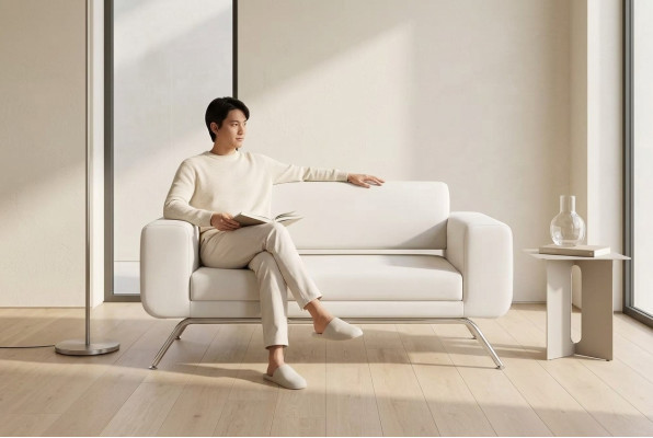Weißer Luxus Zweisitzer Luxus Couch Textil Stoff Büroeinrichtung Möbel