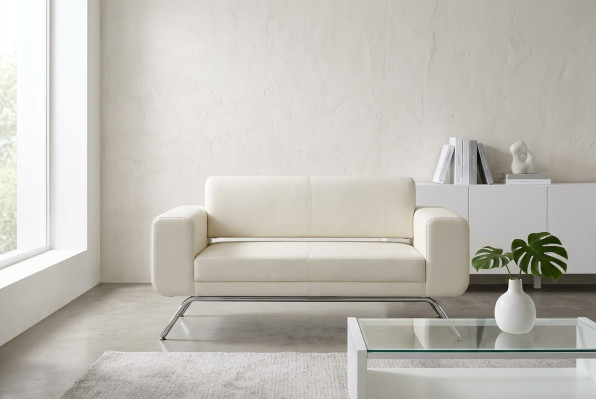 Weißer Luxus Zweisitzer Luxus Couch Textil Stoff Büroeinrichtung Möbel