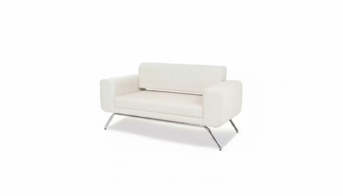 Weißer Luxus Zweisitzer Luxus Couch Textil Stoff Büroeinrichtung Möbel