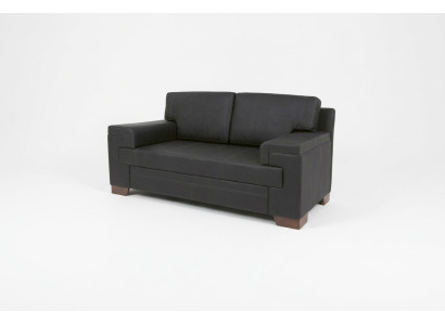 Sofa Zweisitzer Schwarz Textilmöbel Büro Sitzer Polstersofas Office