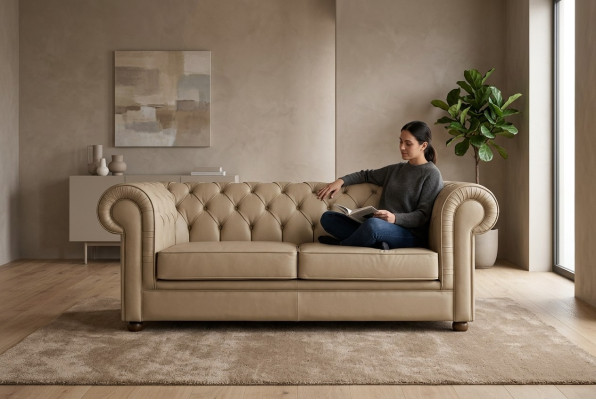 Chesterfield Zweisitzer Büromöbel Luxus Arbeitszimmermöbel Polstersofa