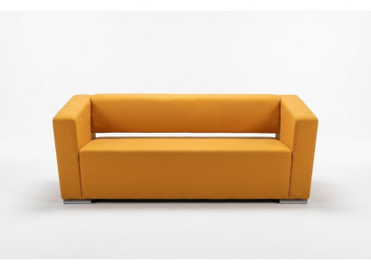 Oranger Dreisitzer Büromöbel Arbeitszimmer Couch Luxus Textilsofa