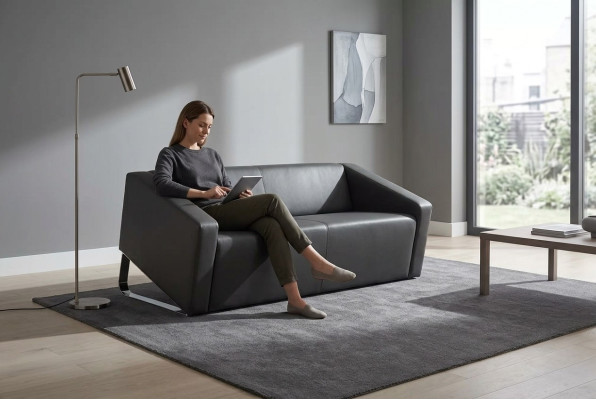 Moderner Zweisitzer Ledersofas Polstercouchen Arbeitszimmermöbel
