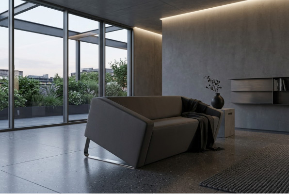 Stilvolles Sofa Büro Dreisitzer Textilcouch Wohnzimmermöbel