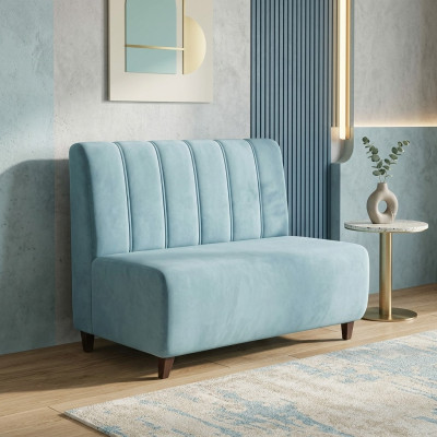 Blauer Zweisitzer Arbeitszimmer Sofa Textilcouch Moderne Sitzmöbel