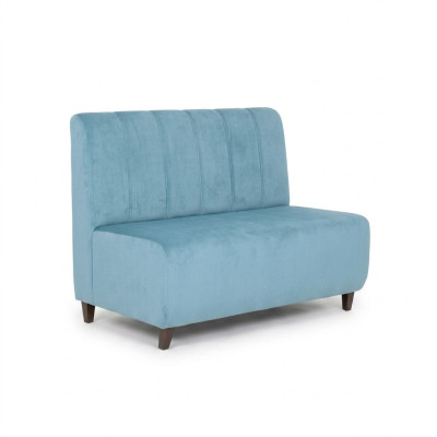 Blauer Zweisitzer Arbeitszimmer Sofa Textilcouch Moderne Sitzmöbel