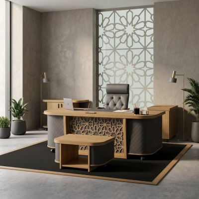 Großer Chefschreibtisch Büromöbel Arbeitszimmer Tisch Moderne Möbel